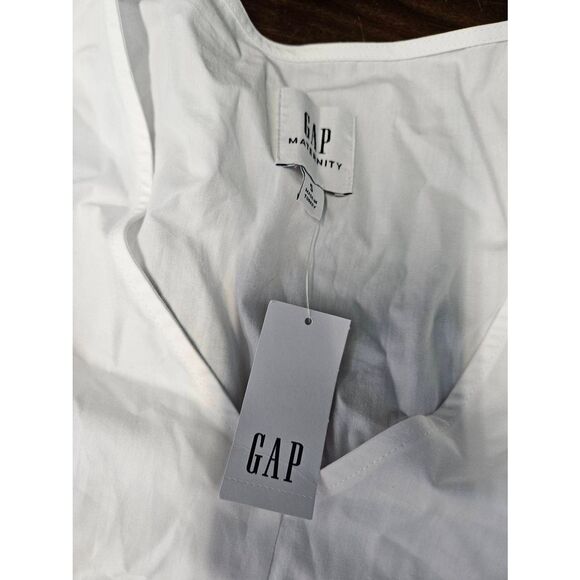 GAP NEW TAGS Maternity White Tiered Blouse Size Small - Picture 4 of 9